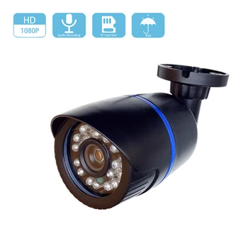 2MP 1080P HD 48V POE Kameras Audio IP Kameru Micro SD Kartes Slots Drošības Uzraudzības IS P2P Onvif Āra Ūdensizturīgs CCTV Kameras