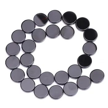 8-16mm Pogas, Monētas Black Agates Krelles, Dabiskā Akmens Krelles Rotaslietas Pieņemšanas krelles 15inch Rokdarbi DIY Pērles Rotaslieta