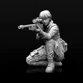 1/35 (50mm) Sveķu Karavīrs Modelis Sveķu Karavīrs Baltā Modeli, Self-saliktas Rotaļlietas Sieviešu Snaiperis-116