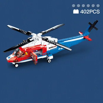 Militārās Sērija Jūras glābšanas helikopters S76-D Modelis, Celtniecības Bloki, Ķieģeļi, Rotaļlietas, Dāvanas,