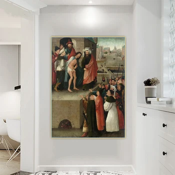 Citon Hieronymus Bosch《Ecce Homo》Audekls Mākslas, Eļļas Glezna Mākslas Plakātu Grafiskās Sienas Fona Dekori Mājas Apdare