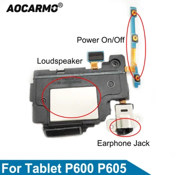 Aocarmo Power On/Off Apjoms, Skaļrunis, Austiņas, Austiņu Ligzda Flex Cable Samsung Galaxy Tab SM - P600 P601 P605
