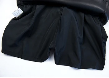 RYS8343 Sieviešu Harajuku Fashion Show Augsta Vidukļa Asimetrisks Slīpā Dakšiņu, Melni Svārki Femme Īstas Ādas Streetwear Wrap Gonne