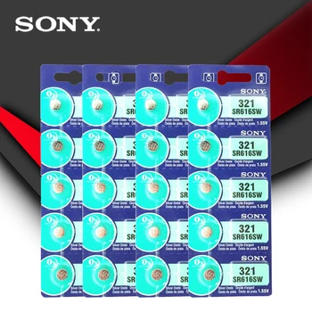 20pc Sony Oriģināls 321 SR616SW 1.55 V Sudraba Oksīda Skatīties Akumulatora SR616SW 321 Pogu Monēta Šūnu ražots JAPĀNĀ