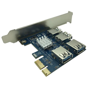 Karstā PCIE PCI-E, PCI Express Stāvvadu Karte 1x, lai 16x 1 līdz 4 USB 3.0 Slots Reizinātājs Hub Adapteris Bitcoin Mining Miner BTC Ierīces