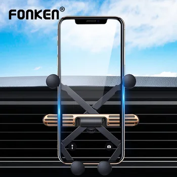 FONKEN Gravitācijas Auto Turētājs Priekš Iphone Xiaomi Samsung Universal Viedtālruņa Turētājs, Stendu, Auto, Gaisa Ventilācijas GPS Stāvēt Mobilo telefona Turētājs
