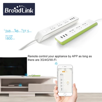 Broadlink MP1 Pieslēgvietu, WiFi Smart Home Automation 4-Kontaktligzdas, Kontaktdakšas 3G 4G Bezvadu APP Android, IOS Tālvadības Atsevišķi 250V 10A