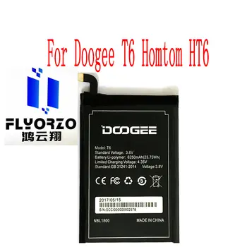 New Augstas Kvalitātes 6250mAh Doogee T6 Akumulatoru Doogee T6 Homtom HT6 Mobilo Telefonu
