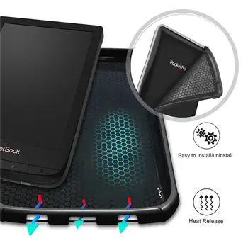 Magnēts Gadījumā Pocketbook 616/627/632 Smart Cover Būtiska, lai Pocketbook Basic Lux 2/touch Lux 4 Mīksta Silikona Apvalks Atpakaļ