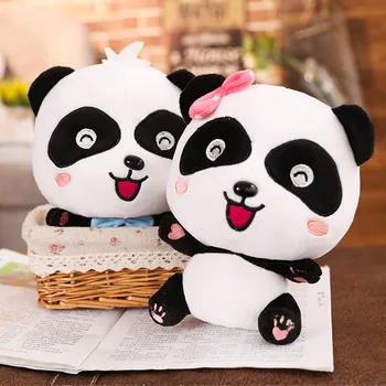 1GB 22 cm Jauki Panda Plīša Rotaļlietu, Mīksto Pildījumu Pāris Panda Lelles Kawaii Bērnu Pavada Nap Spilveni Dzimšanas dienas Dāvana Bērniem