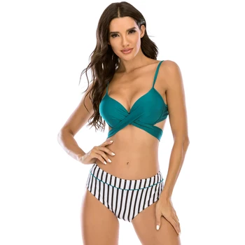 Sexy Augsta Vidukļa Peldkostīms Sievietēm, Plus Lieluma Pavada Bikini Beachwear 2020. Gadam Pavada Ruched Peldkostīmi Vēders Kontroles Biquini peldkostīms