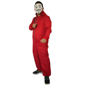 Jauns V for Vendetta Anonīms Guy Fawkes Masku Pieaugušo Kostīmu Salvador Dali Māja Papīra La Casa De Papel Cosplay Kostīms
