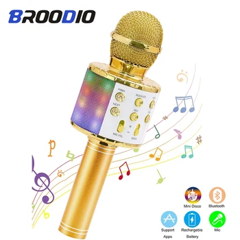 Mikrofons Bezvadu Bluetooth Karaoke Mikrofons Profesionālās Runātāja Rokas Microfone Spēlētājs Dziedāšanas Diktofona Mic microfono