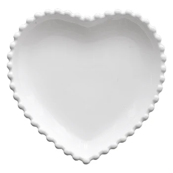 Ziedu Malas Sirds Balta Keramikas Dinnwerware Komplekti, Baltie Šķīvji Rīsu Bļoda