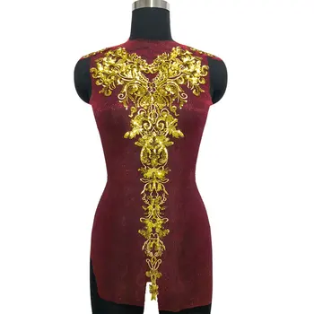 Zelta Sequin Aplikācijas Izšuvumi Modes Mežģīnes Ielāpus Drēbes, Rokdarbi Ziedu Bruņinieks Auduma Šūšanai Zelta Mežģīnes