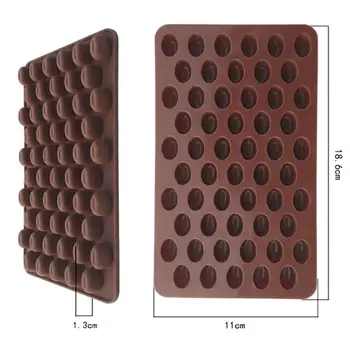 55 Dobumā Mini Kafijas Pupiņas Formas Cepšanas Paplātes Šokolādes Kūka Dekorēšanas Instrumentiem Pomādes Silikona Konfektes Pelējuma Kūka Apdare Cepamais