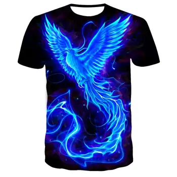 Vīriešu T - krekls 3D Drukāšanas Phoenix Smieklīgi T-krekls Vīriešiem Īsām piedurknēm Men 's Cosplay Kostīmu Gadījuma Apaļu Kakla T-krekls S-6XL