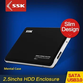 SSK HDD Case 2.5 Collu SATA Interfeiss USB 3.0 Adapteris Cieto Disku Kamerā SSD HDD Box External HDD Enclosure Black White V300