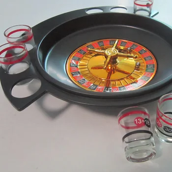 Jaunums Dāvanas Krievijas Lucky Shot Puse Spēles Rulete Dzeramā Spēli Ar 6 Stikla Spin Riteņa Portatīvie Galda Spēle 2-3 Spēlētājs
