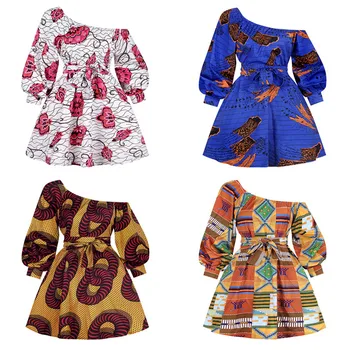ISAROSE Āfrikas Kleitas Sievietēm Dashiki Print Drēbes Bazin Broder Riche High Street Lielgabarīta Izlīdzināšanu Īsām Piedurknēm Kleita