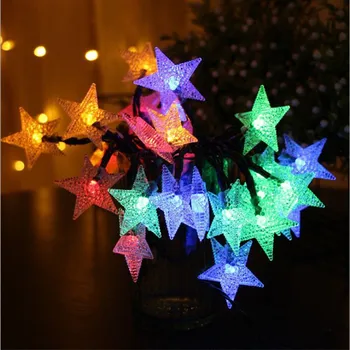 7M 50LED Pasaku Zvaigznes, Saules LED String Gaismas Āra Ūdensizturīgs IP65 Vainags Rotā Ziemassvētku Puse, Kāzu Telpu Dārza Gaismas