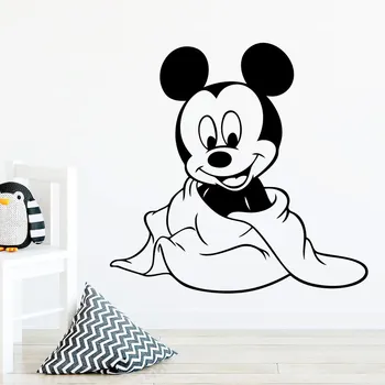Disney Mickey Bērnu Peli, Sienas Uzlīmes, Vinila Uzlīmes, lai Bērnu Istabas Zēnu Guļamistaba piederumi Sienu Mākslas Bērnistaba Tapetes