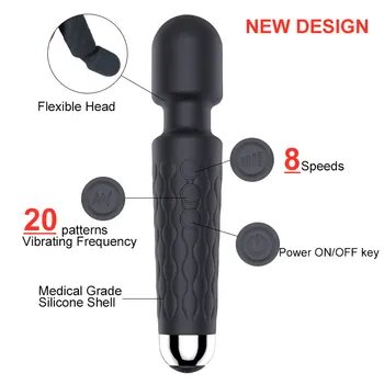 20 Režīmiem, Jaudīgu AV Vibratori Sievietēm Magic Wand Massager Klitoru Stimulēt Seksu Produktu dildo vibrators Seksa Rotaļlietu Sieviete