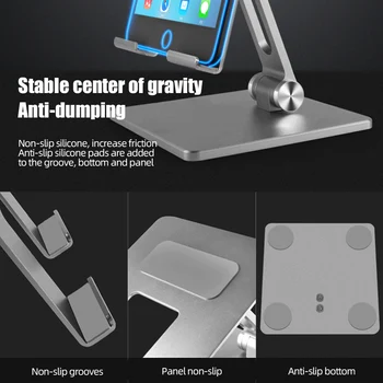 !ACCEZZ Tablete Metāla Turētājs Dzīvoklis Stāvēt Alumīnija Sakausējuma iPad Air 2 Maxi Samsung Huawei MatePad Pro Dubultās Ieloces Skava