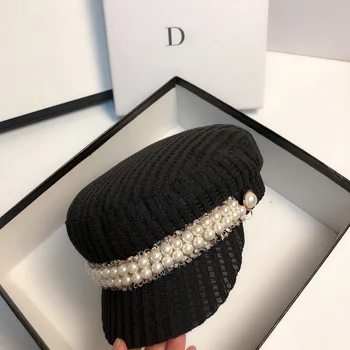 202006-fy-pērles rudens pērles mežģīnes atpūtas dāma Astoņstūra formas cepure sievietēm mices klp