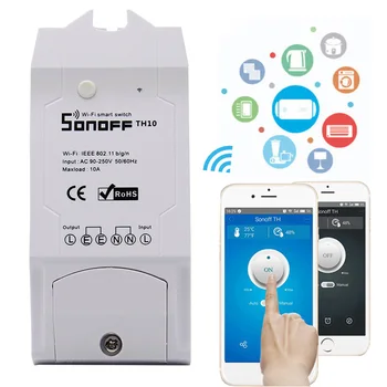Sonoff Snoff TH16/TH10 Temperatūras un Mitruma Uzraudzība WiFi Smart Switch Smart Home Tālvadības pults Ar Viedtālruņa Aplikāciju
