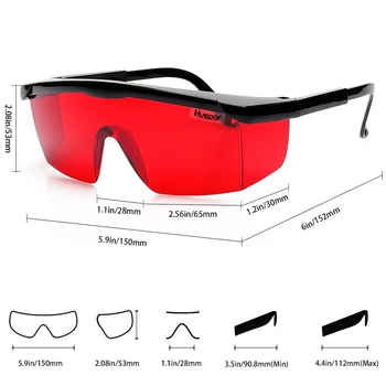 Huepar Sarkanu Lāzera Uzlabošanas Brilles Regulējams Lāzera Drošības Brilles Aizsardzībai Briļļu Pāri Līnija Rotācijas Aizsardzības Brilles