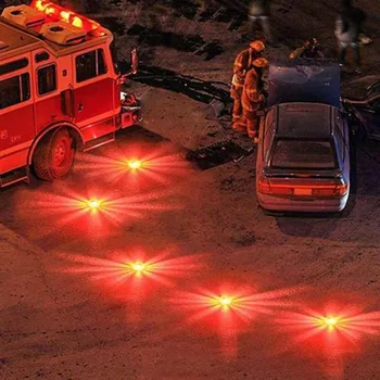 2gab LED Avārijas Magnēts, kas Mirgo Brīdinājuma Nakts Gaismas Ceļu satiksmes Drošības Izlīdzināšanu Avārijas Gaismas ar Magnētisko Pamatni uz Automašīnas Kravas automašīnu Laivu