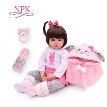 NPK 48cm soft reālā touch silikona boneca bebes atdzimis silikona atdzimis toddler bērnu lelles bērniem dzimšanas diena Ziemassvētku dāvanu populārs
