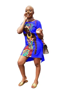 Jaunu stilu klasiskās Āfrikas sieviešu Kleita Dashiki modes Iespiesti garš krekls, kleita