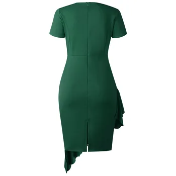 2020. gada Vasaras Modes Sieviešu Kleita Āfrikas Biroja Dāmas Plus Lieluma 3XL Sirēna Bodycon Puse Ruffles Kokteilis Kleitas, Vintage Sarkana
