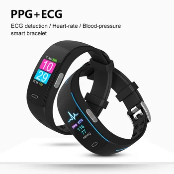 P3Plus Smart aproce PPG EKG fitnesa veselības smart Joslā elektronisko asins spiediena mērīšana Sirds ritma monitors smart Aproce