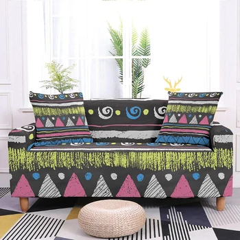 Etniskā Stila Bohēmijas Sofa Cover Stiept Elastīgs Dīvāns Segums Dzīvojamās Istabas Dīvāna Pārsegs Zilonis Mandala Dīvāns Dekoru 1-4 Seaters