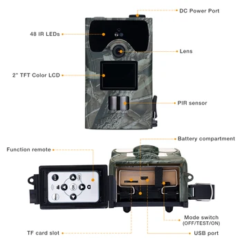 ZOSI Trail Camera 16MP 1080P HD spēle un medību kamera ar līdz 65ft nakts redzamības Ūdensnecaurlaidīgu attiecībā uz Savvaļas dzīvnieku Medībām un Drošība