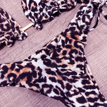 Dāmas Seksīgi Bikini, Leoparda Modes Sprādziens Peldkostīmu Sabiezējumu Krūšturis Pludmali Peldēšanas Bikini Komplekts Peldkostīmu купальник женский 40*