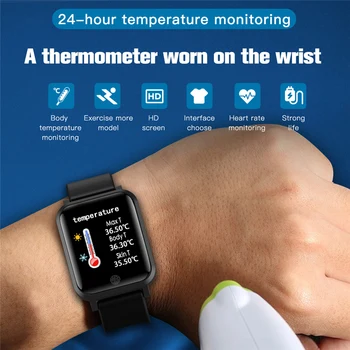 F29 Smart Aproce Temperatūras Uzraudzīt 1.3 Collu Sporta Smart Skatīties Sirdsdarbības Ātrums, Asinsspiediens, Miega Monitors Pedometrs Modinātājs