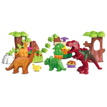 Dinozauru Pasauli Valley Celtniecības Bloki Duploed Ķieģeļi, Dzīvnieku Rotaļlietas Bērniem Saderīgs ar Bērniem, Dāvanu