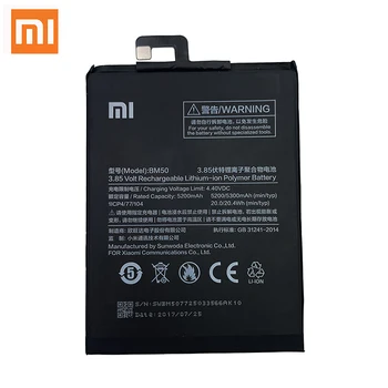 Oriģinālā Xiao mi BM50 5200mAh Baterija Xiaomi Max 2 Max2 MiMax2 Augstas Kvalitātes Tālruņa Baterijas Nomaiņa
