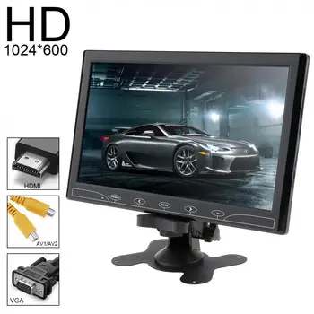 10.1 Collu 1024*600 TFT LCD Krāsu Automašīnas Atpakaļskata Monitors 2 Video Ieejas DVD, VCD Auto Pagalvi Monitors Atbalsts Audio / Video HDMI, VGA