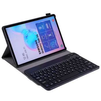 Samsung Galaxy Tab S6 10.5 2019 T860 T865 Noņemams Bluetooth Bezvadu Tastatūra + Slim Folio Stand PU Ādas Gadījumā Vāciņu