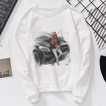 Jaunā Sieviešu Krekls Moderns Garām Piedurknēm Gadījuma Iespiesti Sexy Cool Meitene Auto Hoodies Apģērbu 