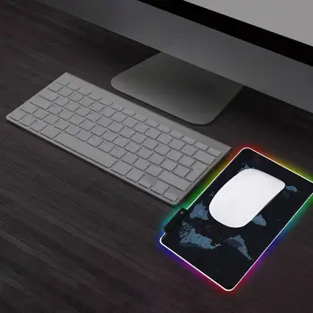 LED Gaming Mouse Pad RGB Spēlētājs Lielu peles paliktnis LED Apgaismojums, USB Tastatūras Krāsains Galda Paliktņa Peles Mat PC Klēpjdators, Desktop