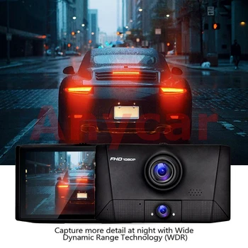 Automašīnas DVR Dash Cam Registrator Ieraksti Dash Kamera, Full HD 1080P 3 in 1 dash cam HD Dual Objektīvs Dashcam 720P Auto Registrator