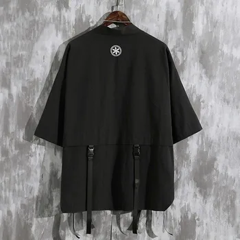 Vasaras Vīriešu Haori Kimono Jaka, Krekls Japāņu Samuraju Halāti, Apģērbs Brīvs Obi Vīriešu Yukata Jaka Streetwear Āzijas Apģērbu
