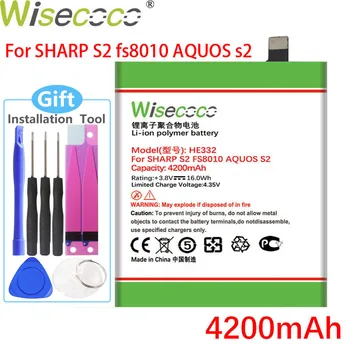WISECOCO 4200mAh HE332 Akumulatoru ASU S2 fs8010 AQUOS s2 Tālruni Noliktavā Augstas Kvalitātes Akumulatora+Izsekošanas Kods