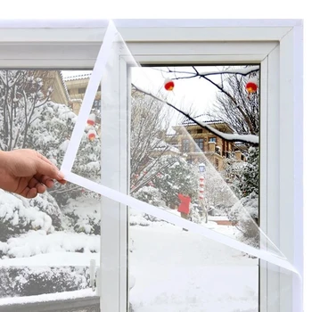 Logu Siltuma Izolācijas plēves Silts filmu ziemā Pašlīmējošas gļotādu aizsargājošu Enerģijas Mīksta caurspīdīga stikla plēves logu